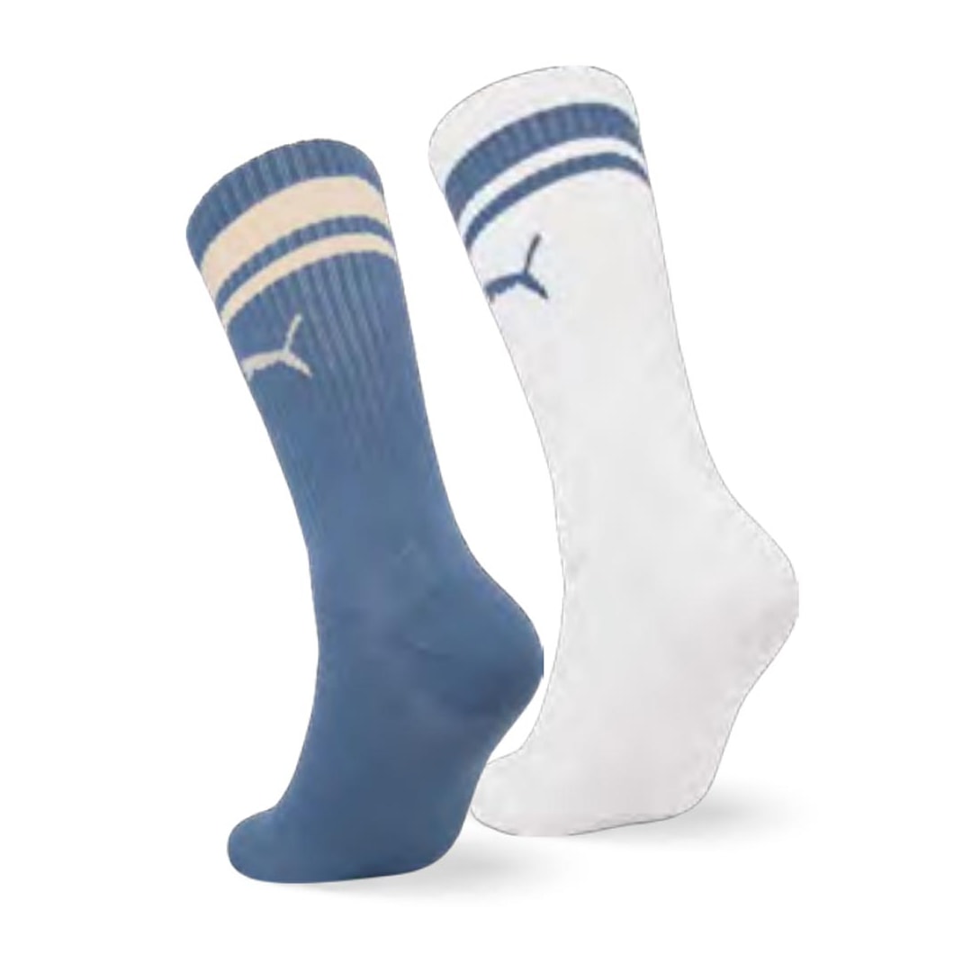 Kit Puma 2 Meias Cano Longo 4670 Branco/Azul