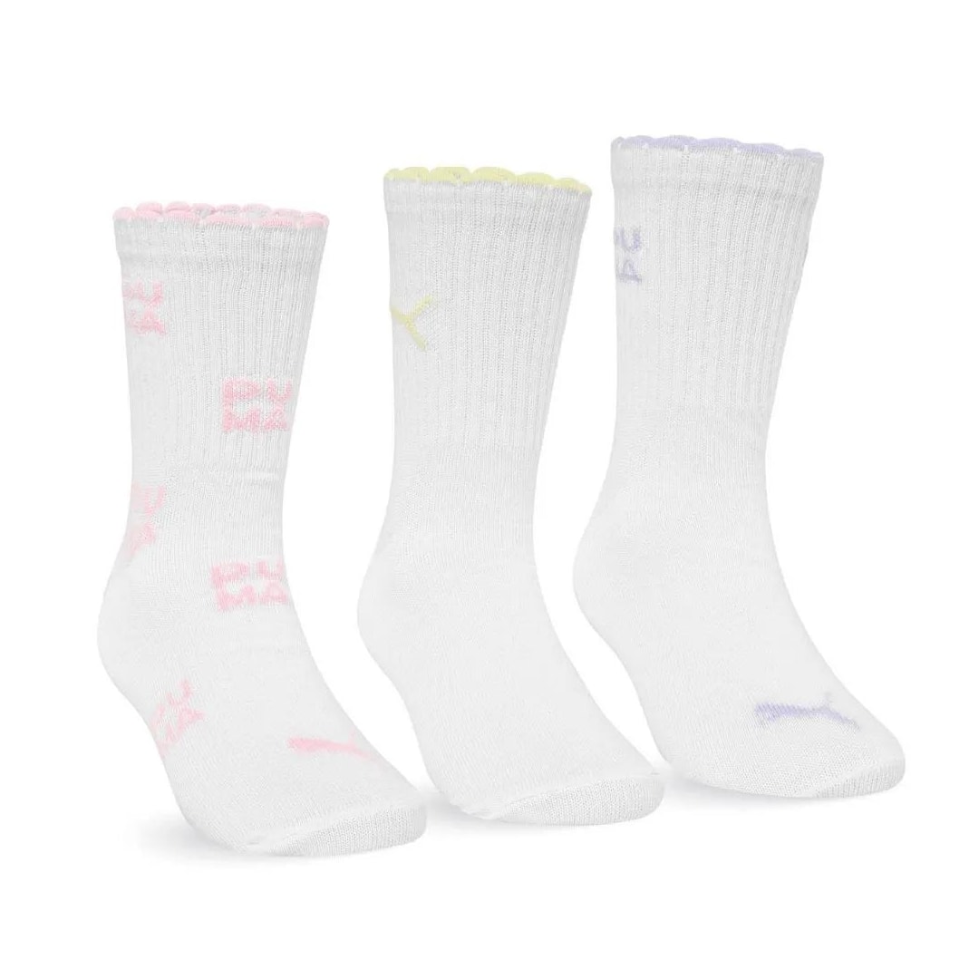 Kit Puma 3 Meias Cano Longo Infantil 2730 Branco