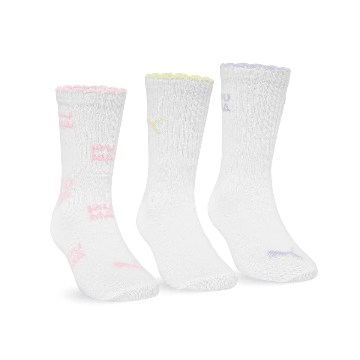 Kit Puma 3 Meias Cano Longo Infantil 2730 Branco Kit Puma 3 Meias Cano Longo Infantil 2730 Branco