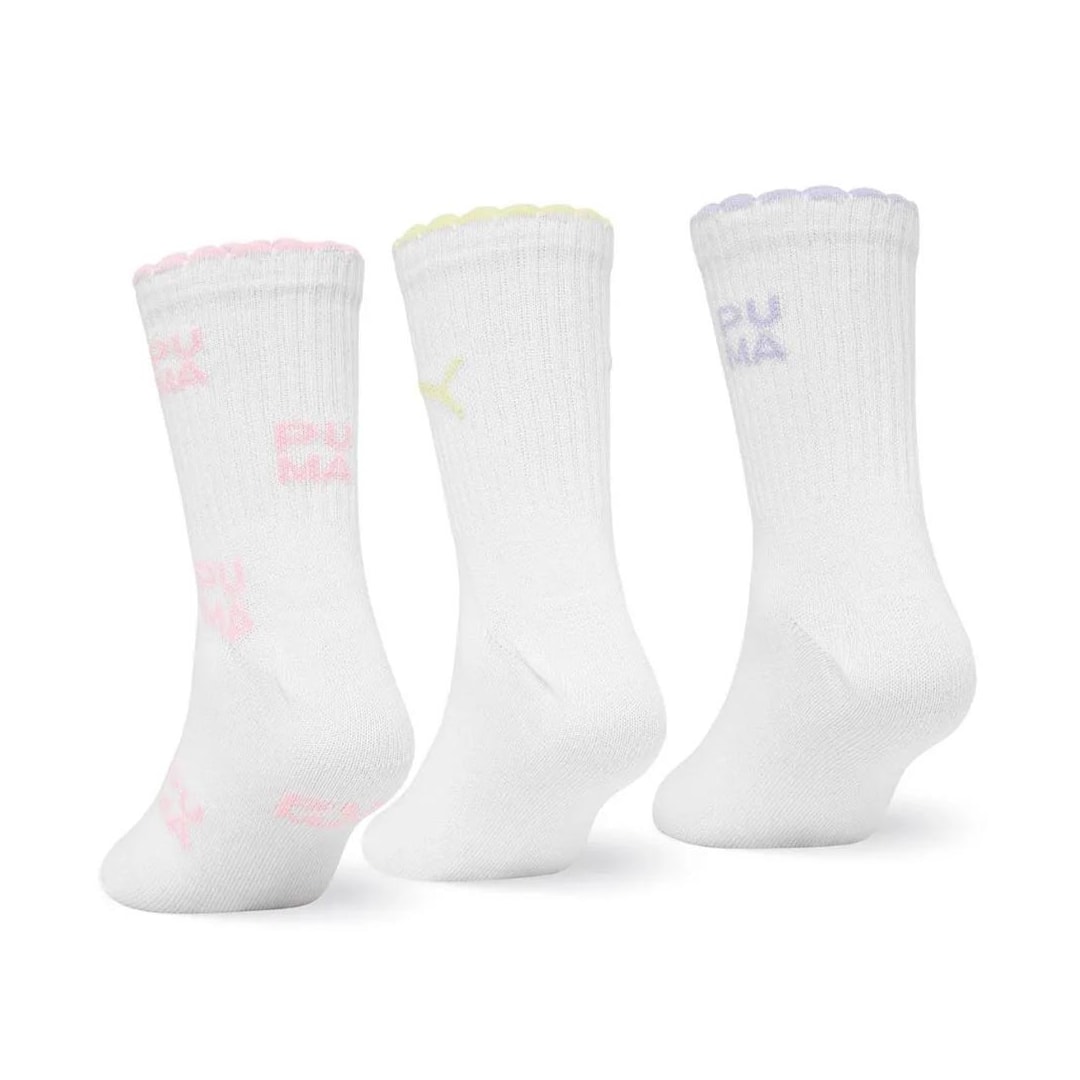 Kit Puma 3 Meias Cano Longo Infantil 2730 Branco