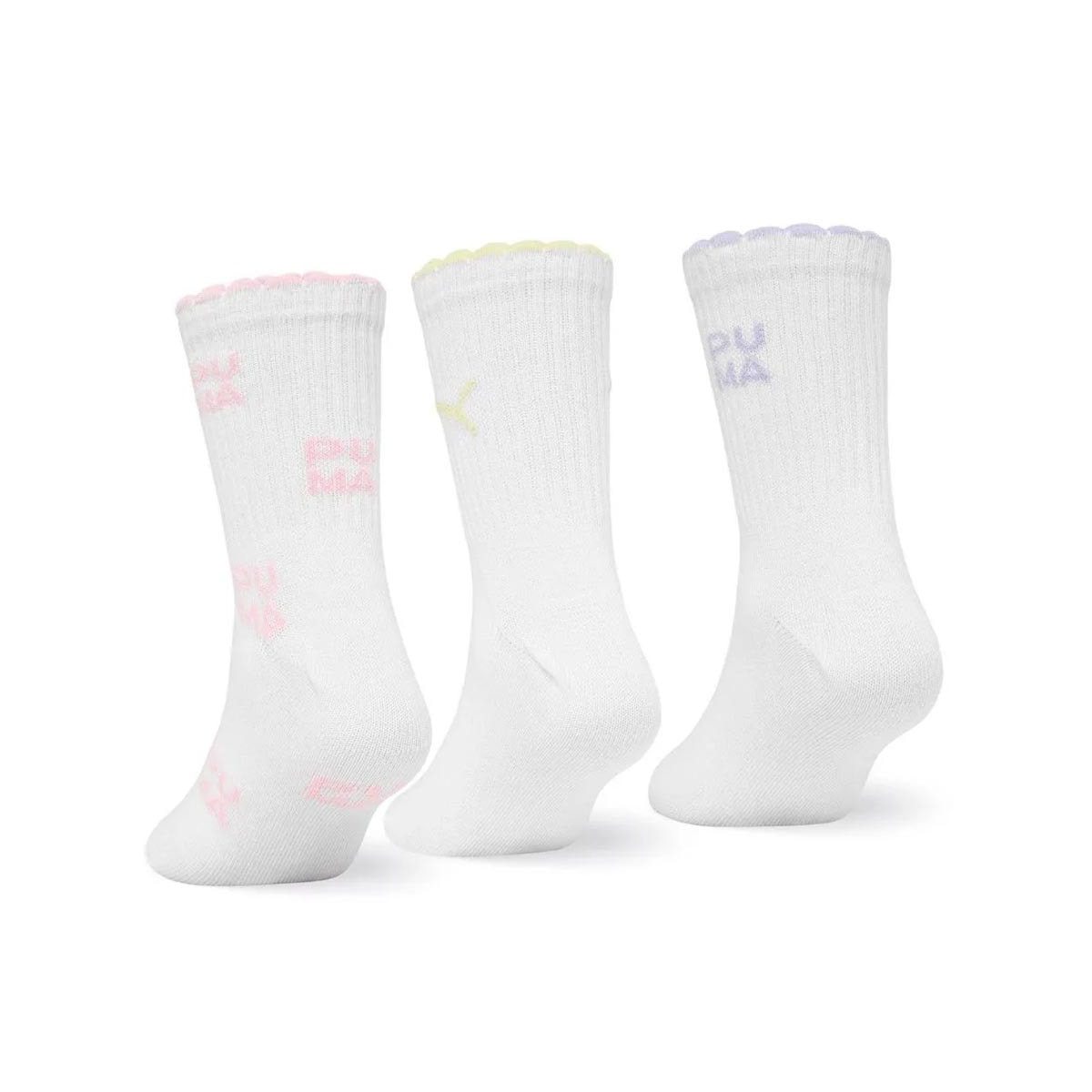 Kit Puma 3 Meias Cano Longo Infantil 2730 Branco Kit Puma 3 Meias Cano Longo Infantil 2730 Branco