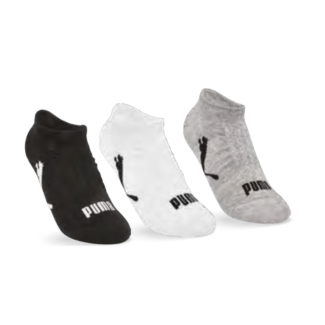 Kit Puma 3 Meias Sapatilha 4755 Preto/Branco/Mescla