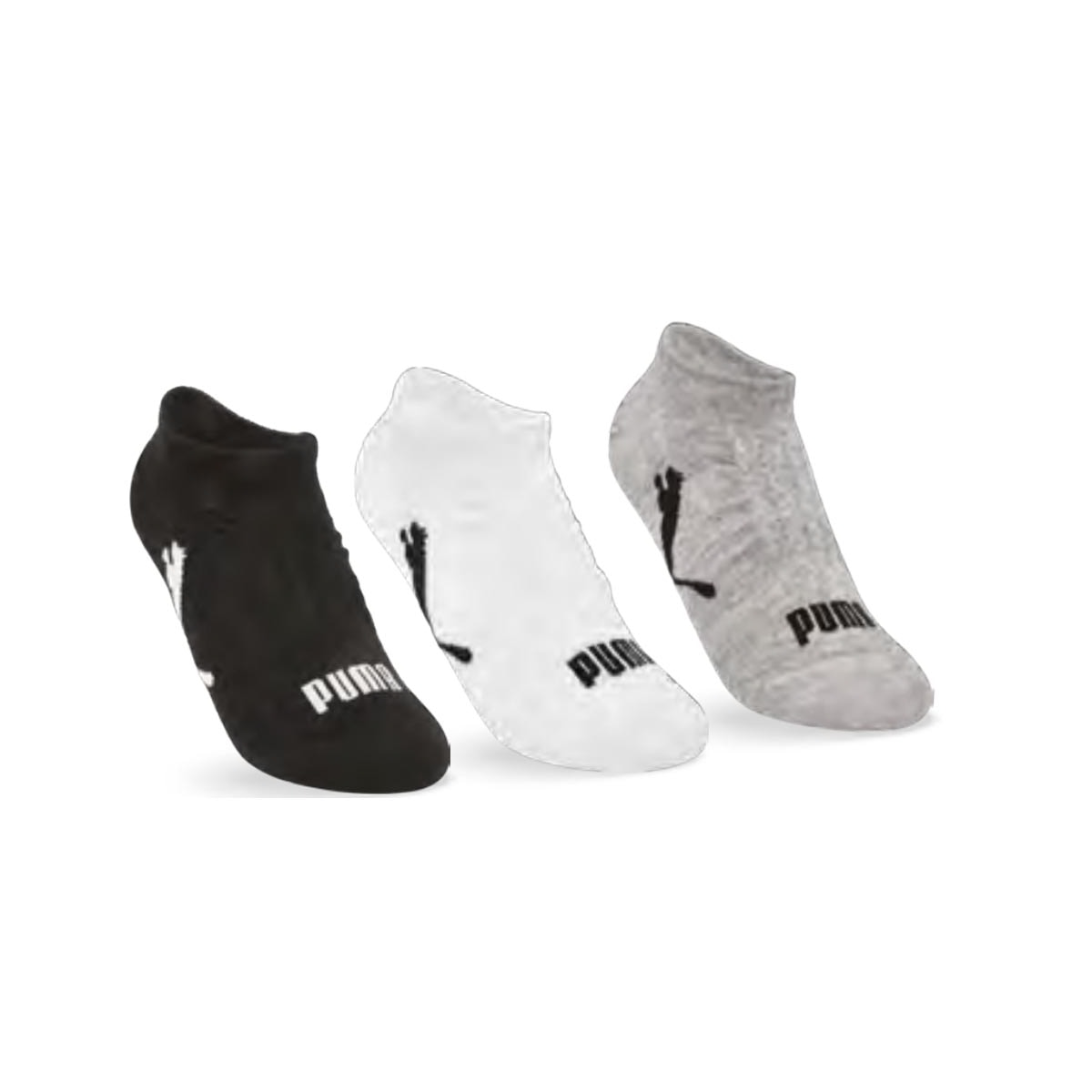 Kit Puma 3 Meias Sapatilha 4755 Preto/Branco/Mescla