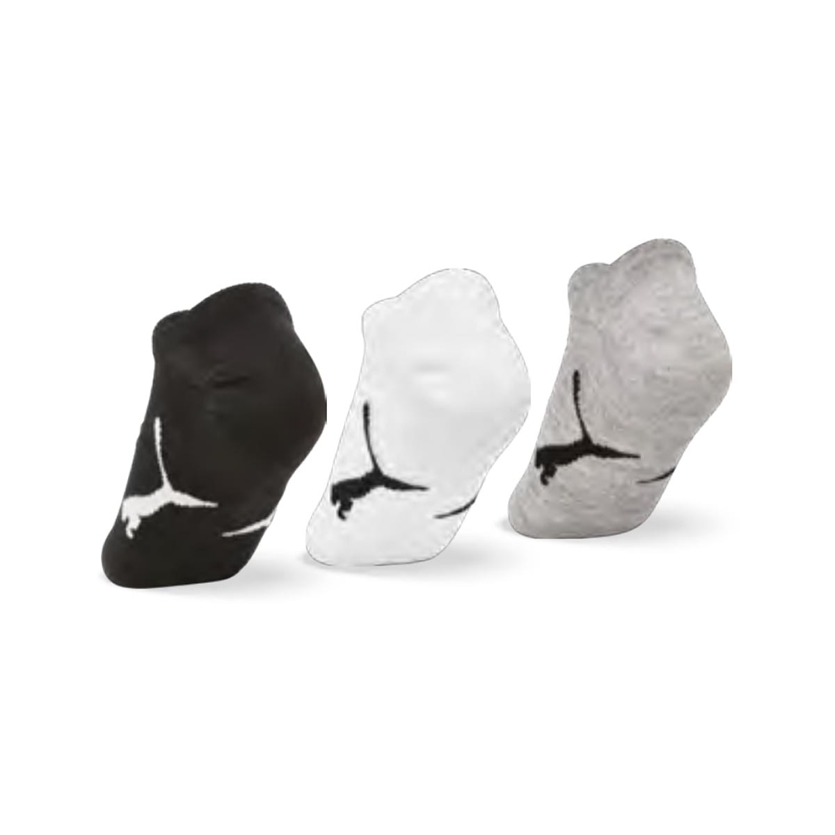 Kit Puma 3 Meias Sapatilha 4755 Preto/Branco/Mescla Kit Puma 3 Meias Sapatilha 4755 Preto/Branco/Mescla