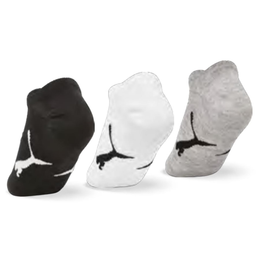 Kit Puma 3 Meias Sapatilha 4755 Preto/Branco/Mescla Kit Puma 3 Meias Sapatilha 4755 Preto/Branco/Mescla
