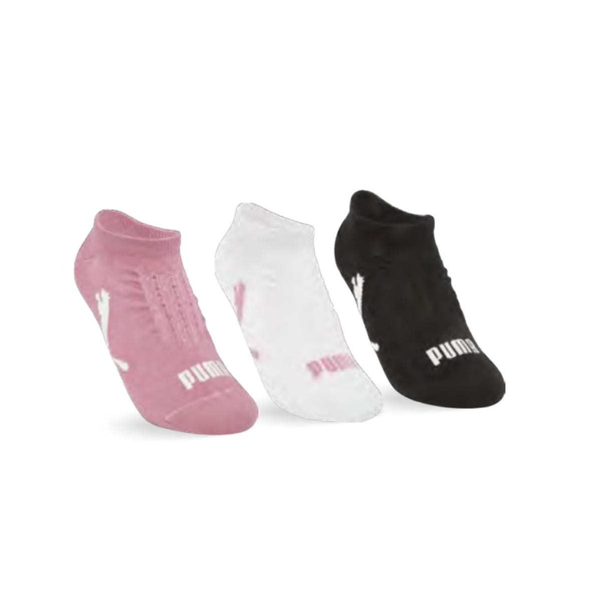 Kit Puma 3 Meias Sapatilha 4755 Preto/Branco/Rosa Kit Puma 3 Meias Sapatilha 4755 Preto/Branco/Rosa