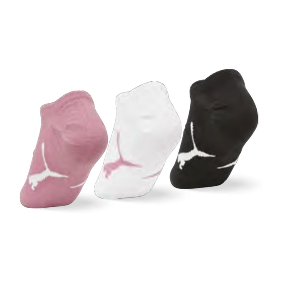 Kit Puma 3 Meias Sapatilha 4755 Preto/Branco/Rosa Kit Puma 3 Meias Sapatilha 4755 Preto/Branco/Rosa