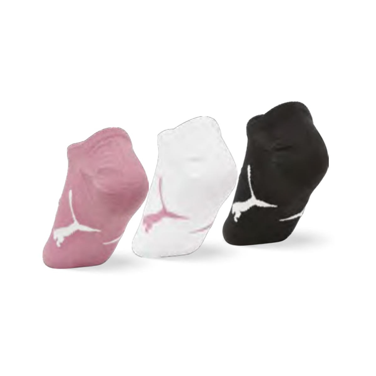 Kit Puma 3 Meias Sapatilha 4755 Preto/Branco/Rosa Kit Puma 3 Meias Sapatilha 4755 Preto/Branco/Rosa