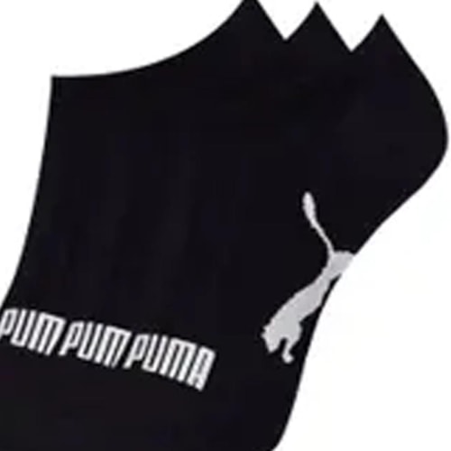Detalhe - Kit Puma 3 Meias Sapatilha 4755 Preto/Preto/Preto