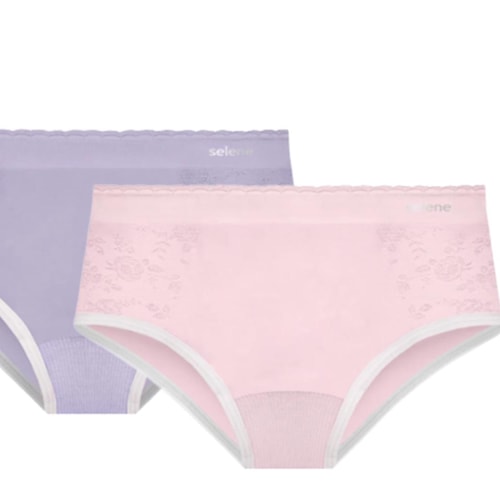 Detalhe - Kit Selene 2 Calcinhas Infantil 20670 Lilas/Rosa