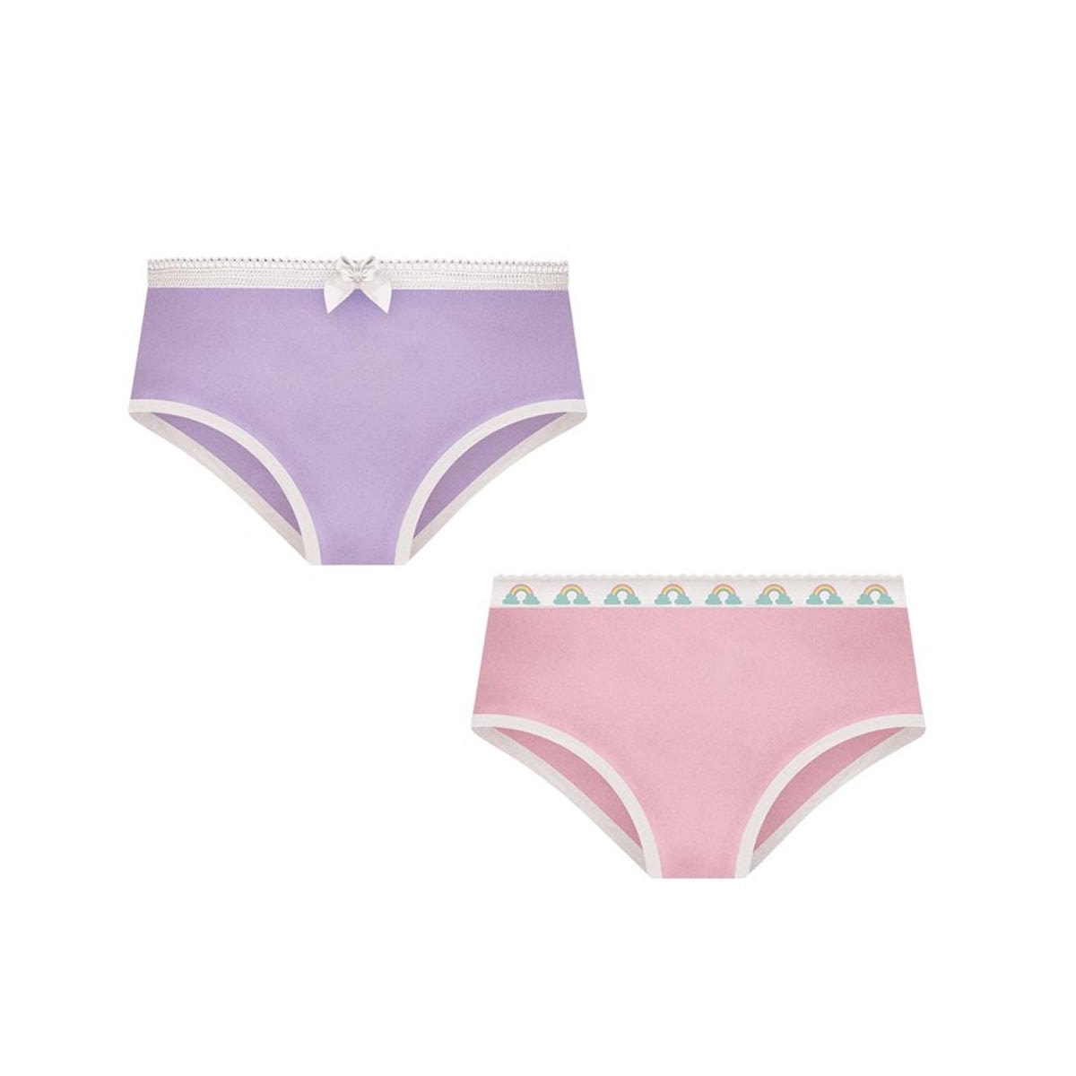 Kit Selene 2 Calcinhas Menina 20650 Rosa Kit Selene 2 Calcinhas Menina 20650 Rosa