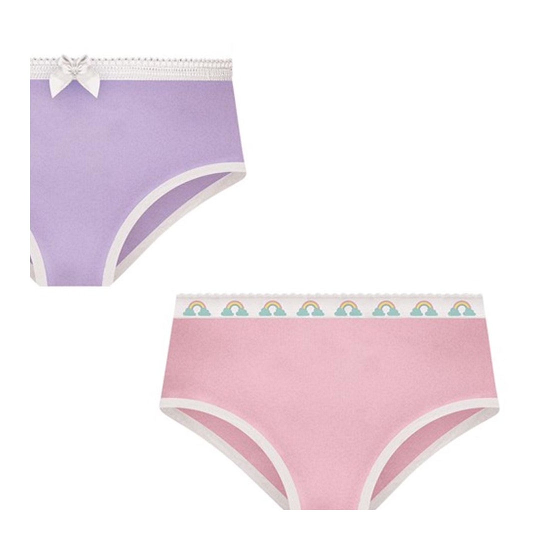 Kit Selene 2 Calcinhas Menina 20650 Rosa Kit Selene 2 Calcinhas Menina 20650 Rosa