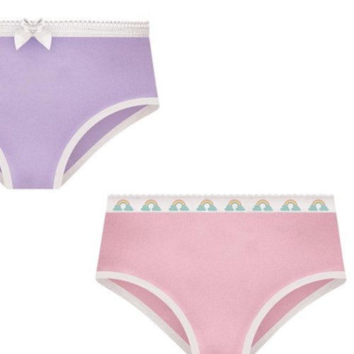 Detalhe - Kit Selene 2 Calcinhas Menina 20650 Rosa