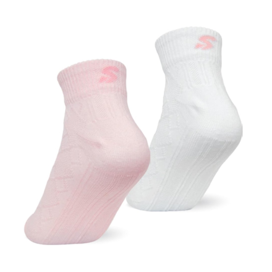 Kit Selene 2 Meias Esportiva Cano Curto 4658 Branco/Rosa Kit Selene 2 Meias Esportiva Cano Curto 4658 Branco/Rosa