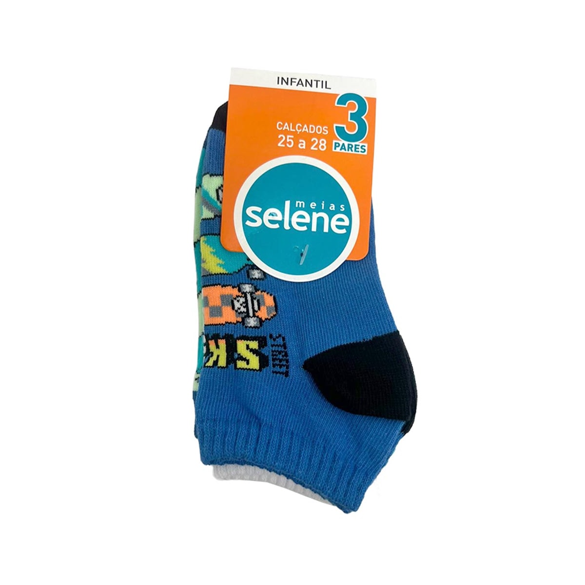 Kit Selene 3 Meias Cano Curto 2305 Azul Kit Selene 3 Meias Cano Curto 2305 Azul