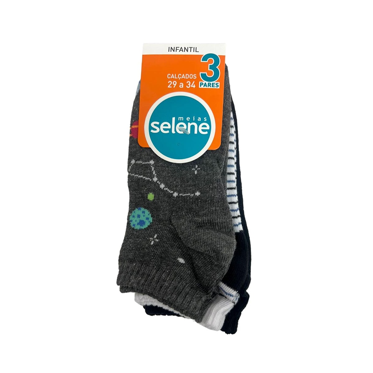 Kit Selene 3 Meias Cano Curto 2305 Chumbo