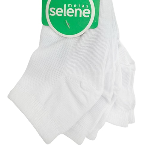 Detalhe - Kit Selene 3 Meias Cano Curto 2940 Branco