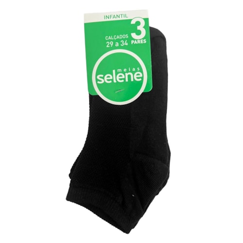 Detalhe - Kit Selene 3 Meias Cano Curto 2940 Preto