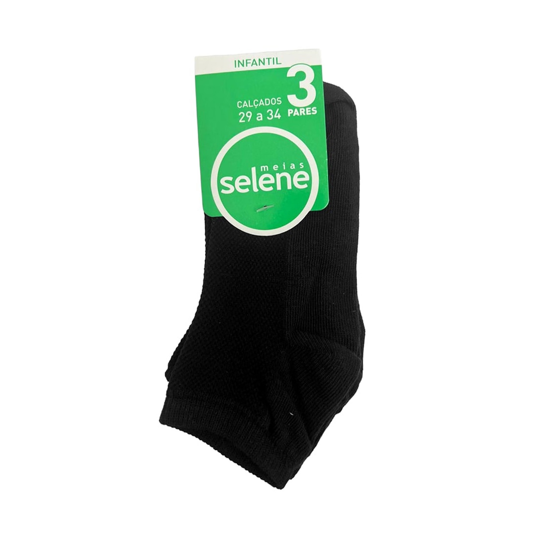 Kit Selene 3 Meias Cano Curto 2940 Preto