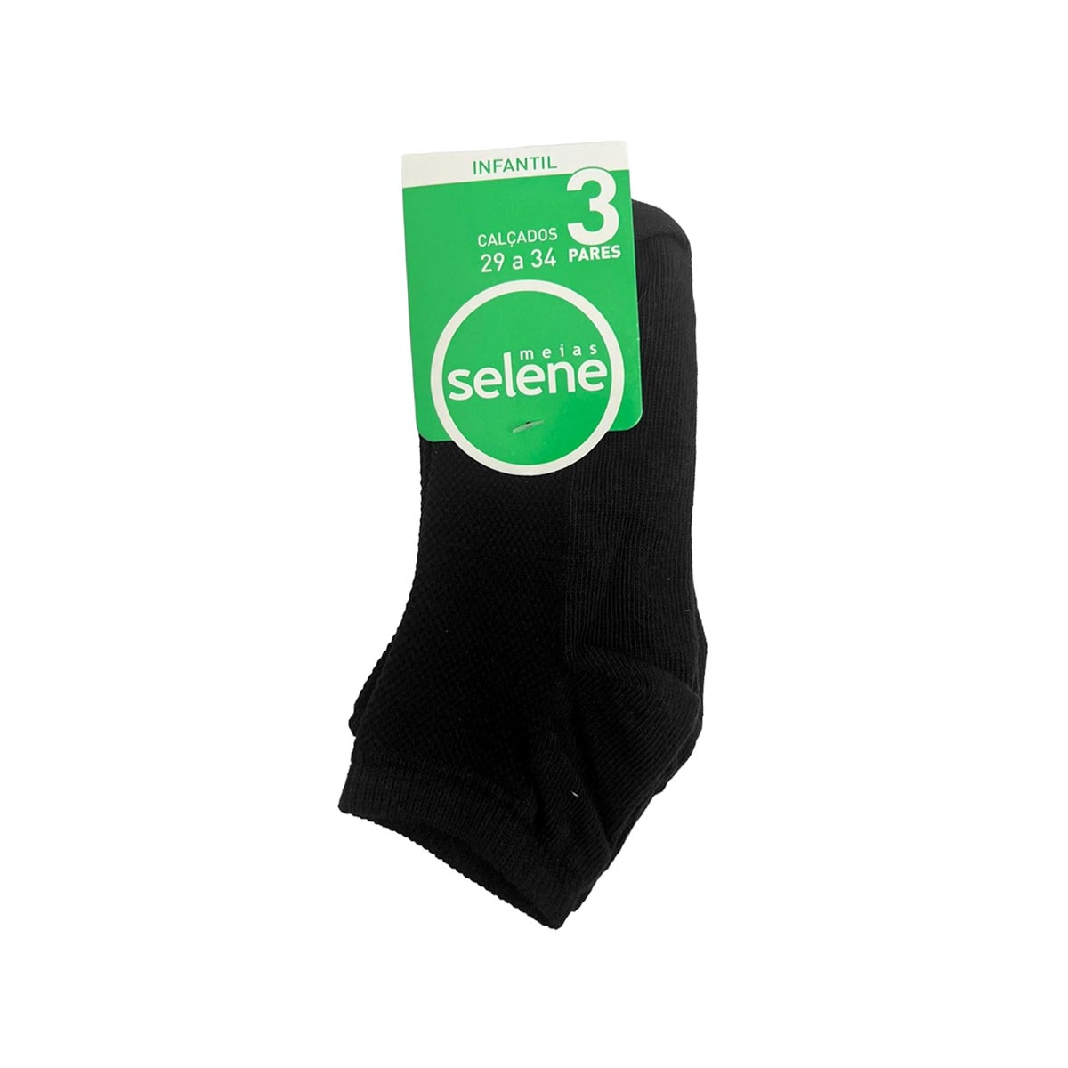 Kit Selene 3 Meias Cano Curto 2940 Preto