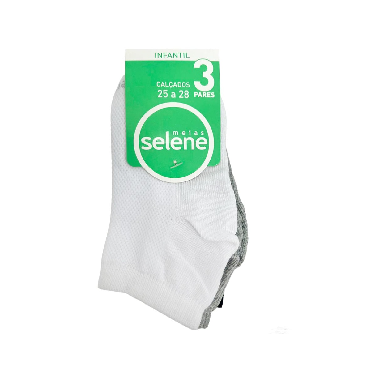 Kit Selene 3 Meias Cano Curto 2940 Preto/Branco/Mescla