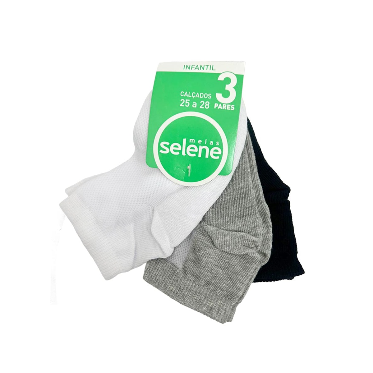 Kit Selene 3 Meias Cano Curto 2940 Preto/Branco/Mescla Kit Selene 3 Meias Cano Curto 2940 Preto/Branco/Mescla
