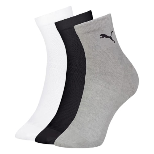 Kit Selene 3 Meias Cano Médio 4740 Branco/Preto/Cinza