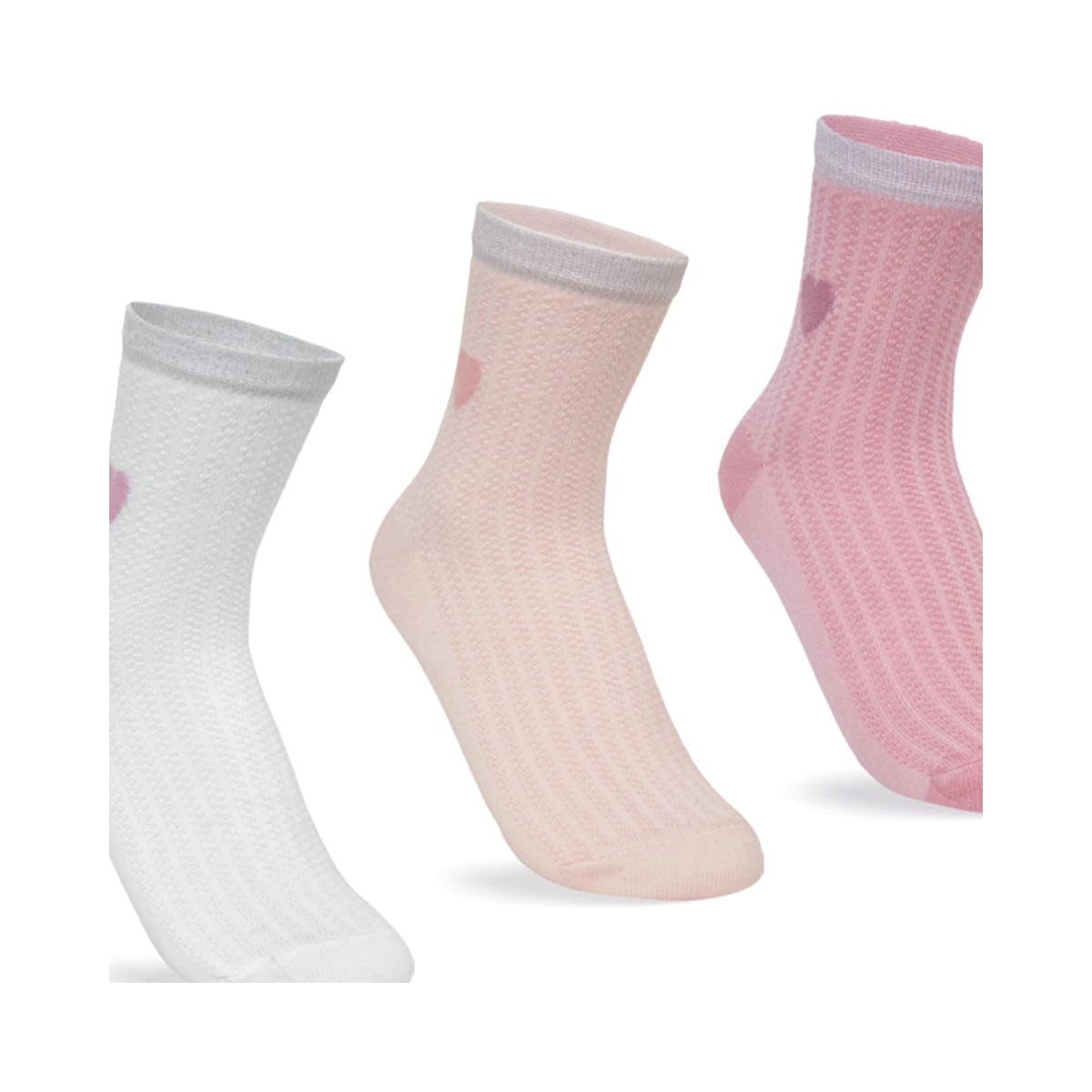 Kit Selene 3 Meias Cano Médio Feminina 7740 Branco/Rosa Kit Selene 3 Meias Cano Médio Feminina 7740 Branco/Rosa