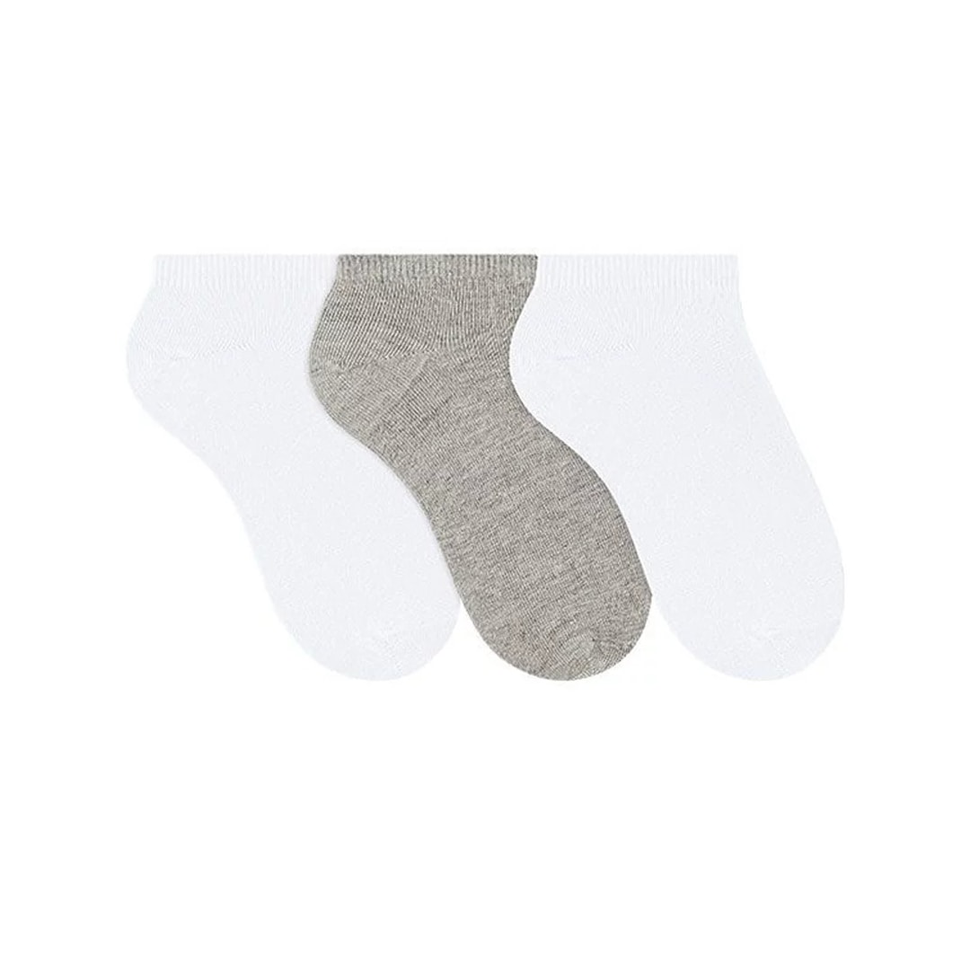 Kit Selene 3 Meias Sapatilha 4001 Branco/Cinza/Branco Kit Selene 3 Meias Sapatilha 4001 Branco/Cinza/Branco