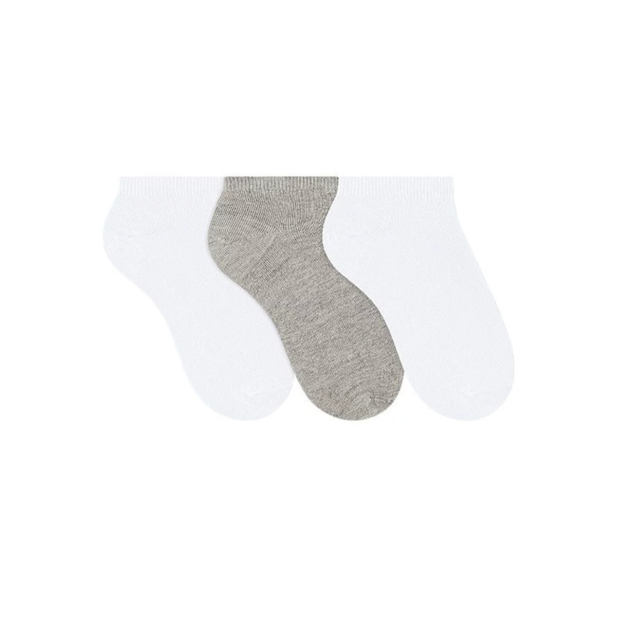 Kit Selene 3 Meias Sapatilha 4001 Branco/Cinza/Branco Kit Selene 3 Meias Sapatilha 4001 Branco/Cinza/Branco