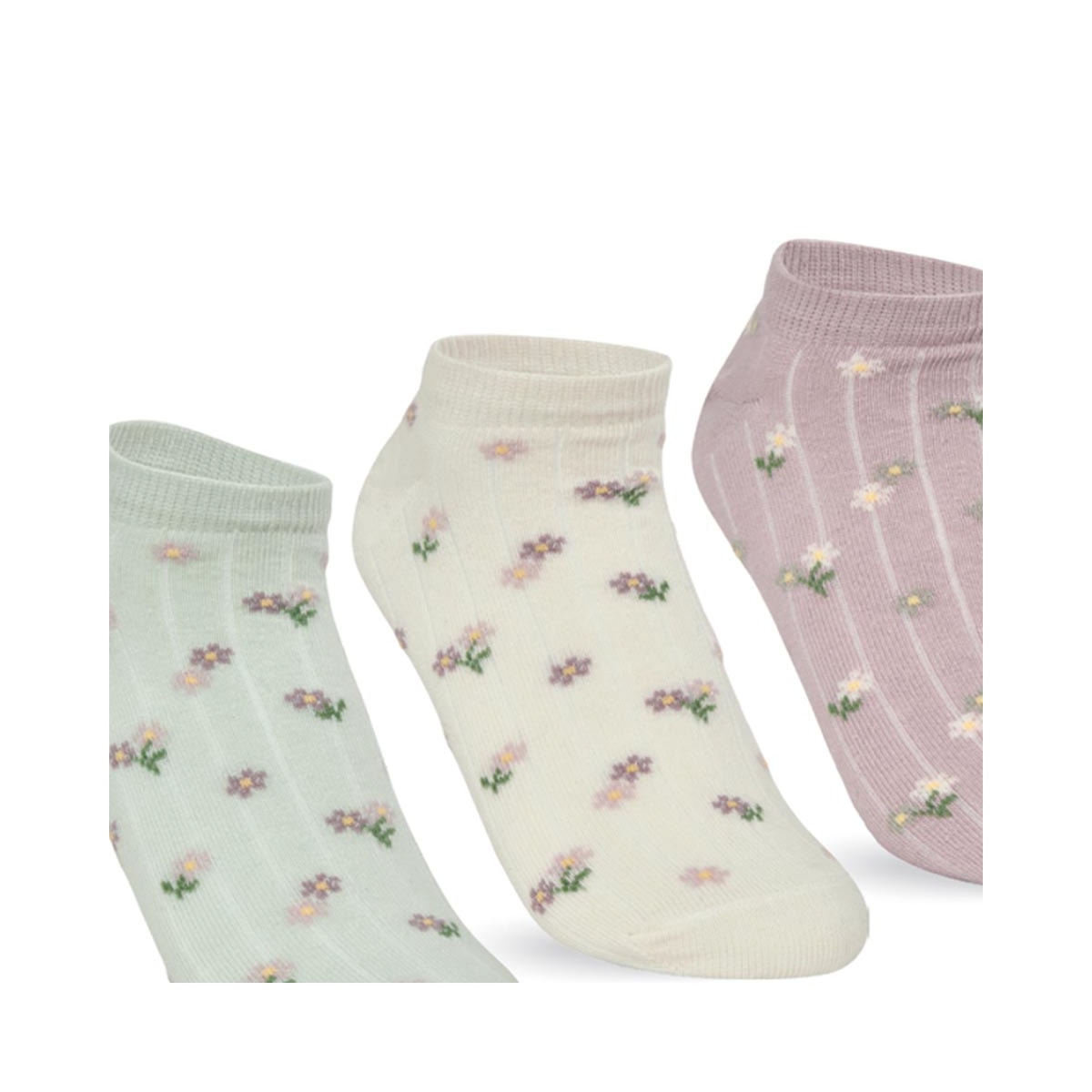 Kit Selene 3 Meias Sapatilha 7360 Menta/Amarelo/Rose Kit Selene 3 Meias Sapatilha 7360 Menta/Amarelo/Rose