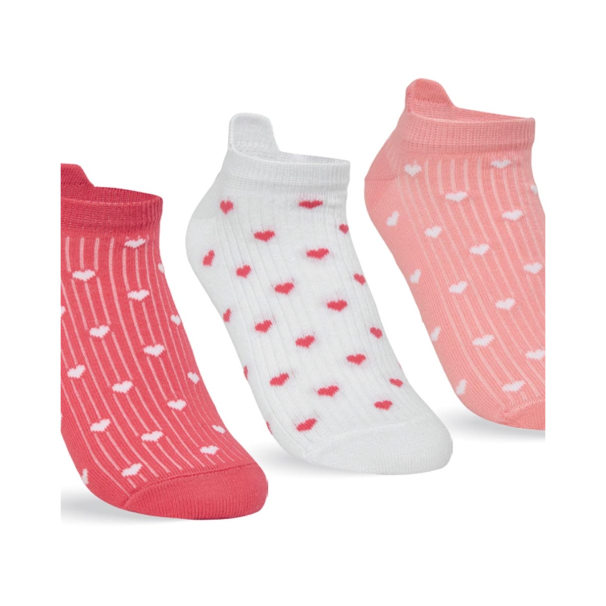 Kit Selene 3 Meias Sapatilha 7360 Vermelho/Branco/Coral Kit Selene 3 Meias Sapatilha 7360 Vermelho/Branco/Coral