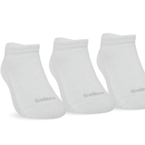 Detalhe - Kit Selene 3 Meias Sapatilha Infantil 2930 Branco