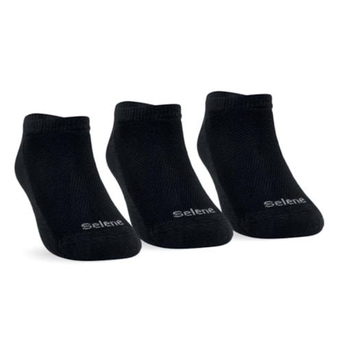 Kit Selene 3 Meias Sapatilha Infantil 2930 Preto