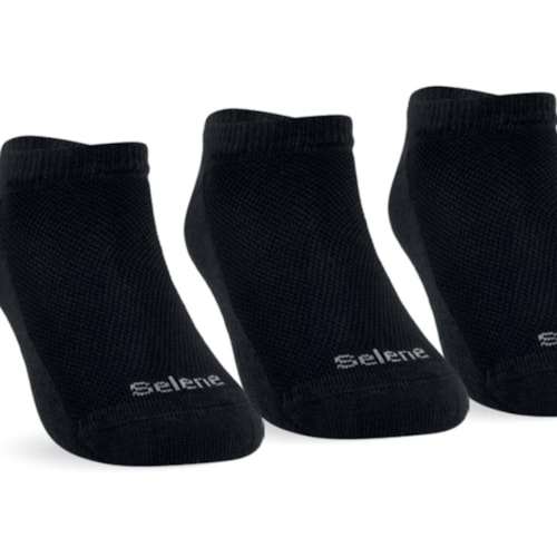 Detalhe - Kit Selene 3 Meias Sapatilha Infantil 2930 Preto
