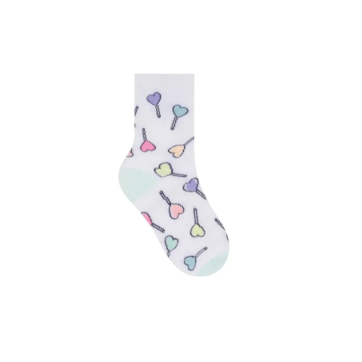 Kit Selene 3 Pares Meia Menina Cano Alto 2451 Azul/Branco/Salmao Kit Selene 3 Pares Meia Menina Cano Alto 2451 Azul/Branco/Salmao