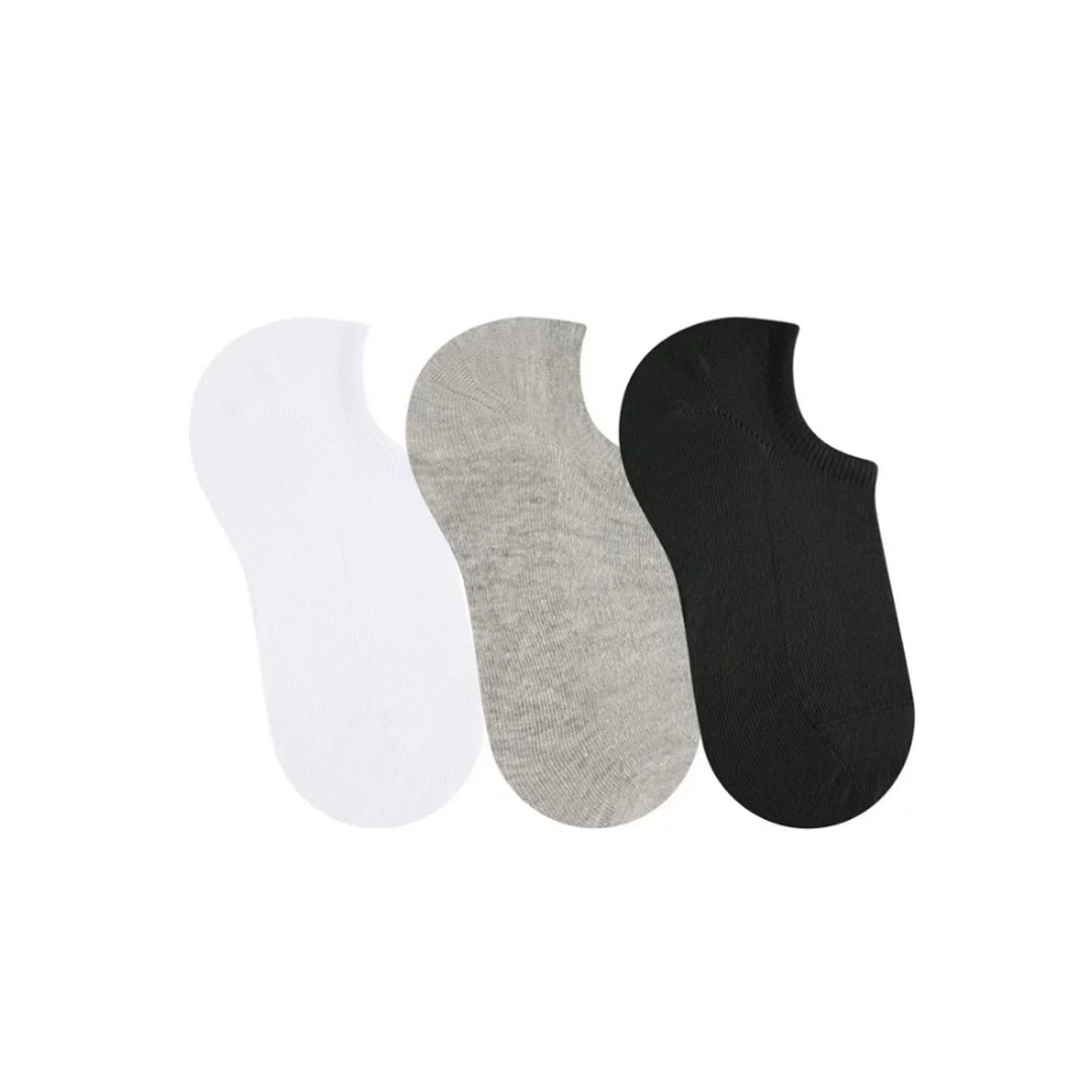 Kit Selene 3 Pares Meia Sapatilha 7730 Branco/Mescla/Preto Kit Selene 3 Pares Meia Sapatilha 7730 Branco/Mescla/Preto