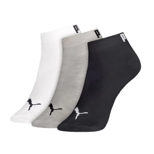 Detalhe - Kit Selene 3 Pares Meia Sapatilha Puma 2710 Branco/Cinza/Preto