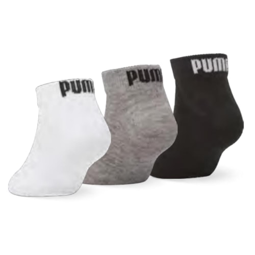 Detalhe - Kit Selene 3 Pares Meia Sapatilha Puma 2710 Branco/Cinza/Preto