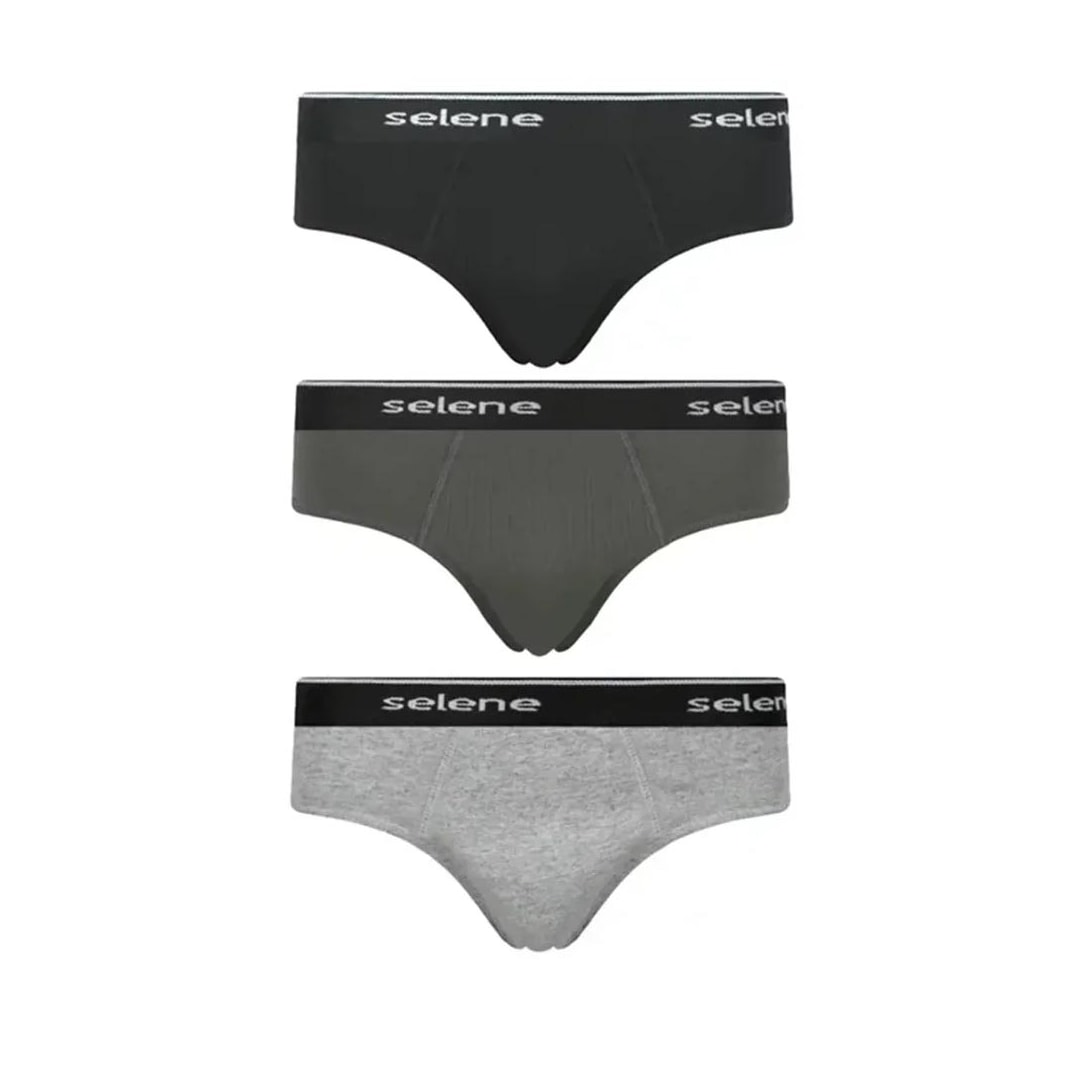 Kit Selene Cueca Slip 3 Peças 11900 Chumbo/Mescla/Preto Kit Selene Cueca Slip 3 Peças 11900 Chumbo/Mescla/Preto