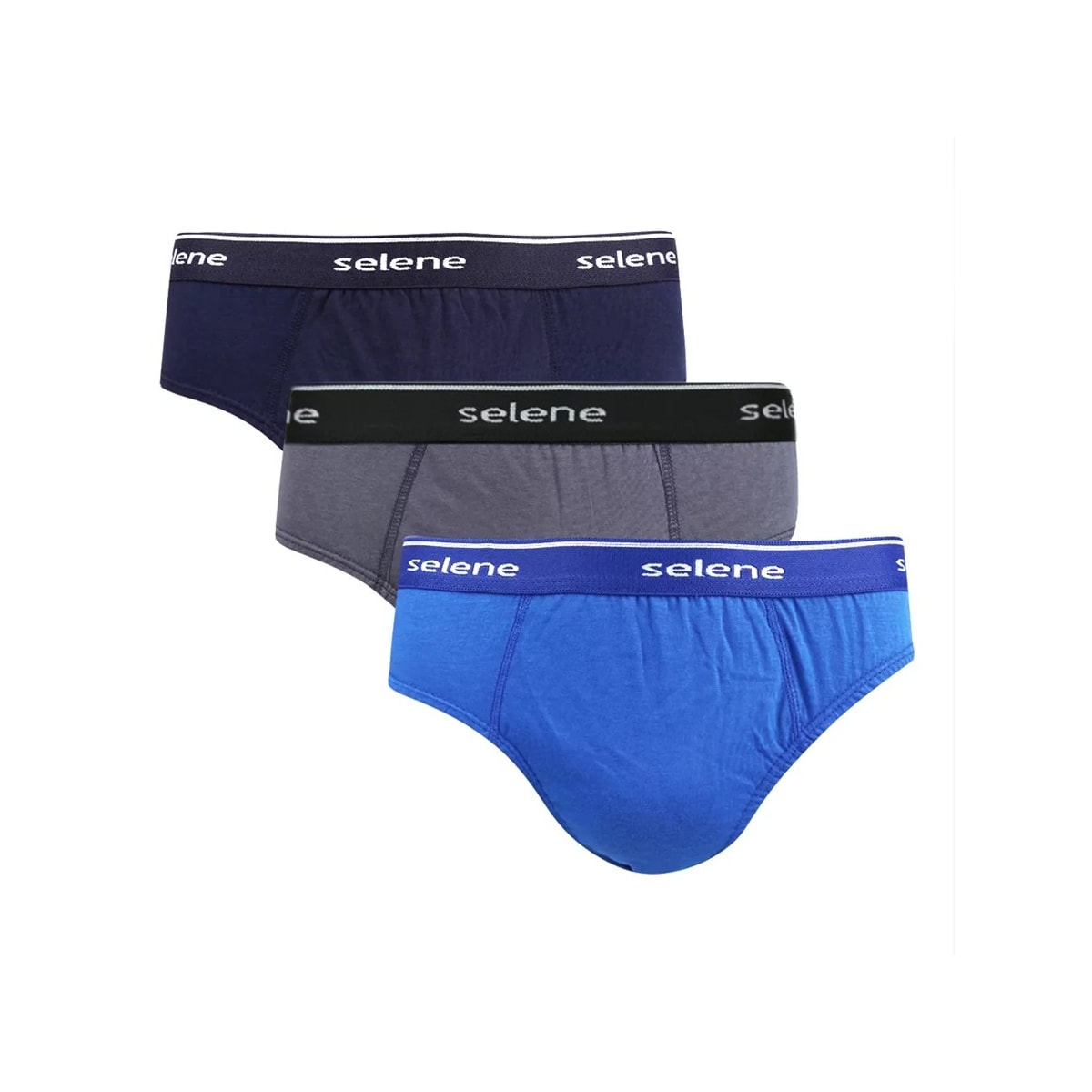 Kit Selene Cueca Slip 3 Peças 11900 Marinho/Cinza/Royal Kit Selene Cueca Slip 3 Peças 11900 Marinho/Cinza/Royal