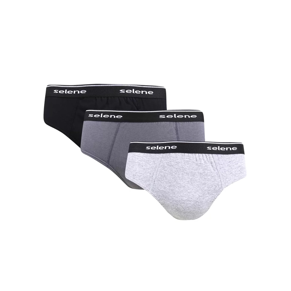 Kit Selene Cueca Slip 3 Peças 11900 Preto/Chumbo/Cinza Kit Selene Cueca Slip 3 Peças 11900 Preto/Chumbo/Cinza