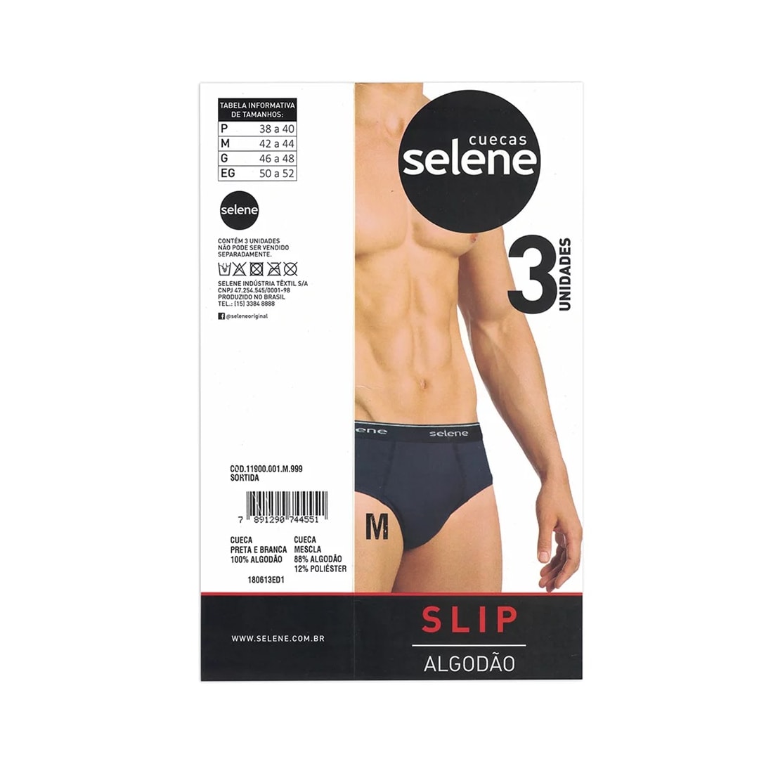 Kit Selene Cueca Slip 3 Peças 11900 Preto/Chumbo/Cinza Kit Selene Cueca Slip 3 Peças 11900 Preto/Chumbo/Cinza