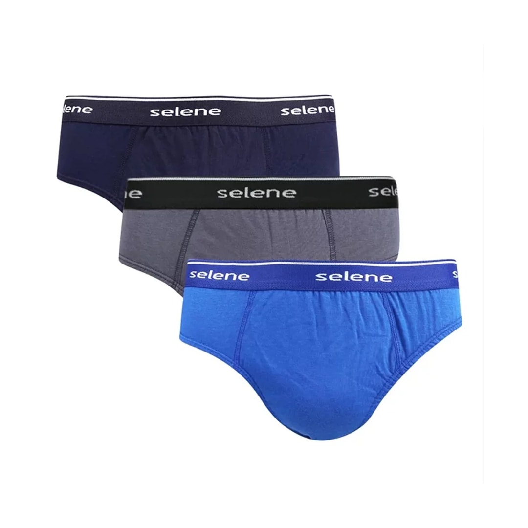 Kit Selene Cueca Slip 3 Peças 11900 Preto/Royal/Chumbo Kit Selene Cueca Slip 3 Peças 11900 Preto/Royal/Chumbo