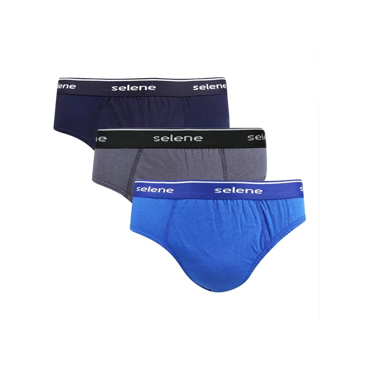 Kit Selene Cueca Slip 3 Peças 11900 Preto/Royal/Chumbo Kit Selene Cueca Slip 3 Peças 11900 Preto/Royal/Chumbo