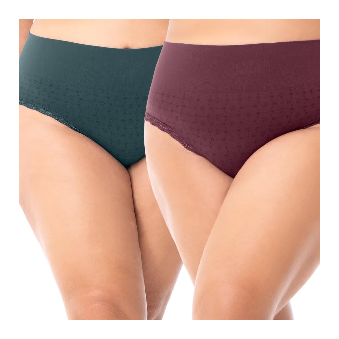 Kit Zee Rucci 2 Calcinhas Zr0203-064 Marsala/VerdeEsmeralda