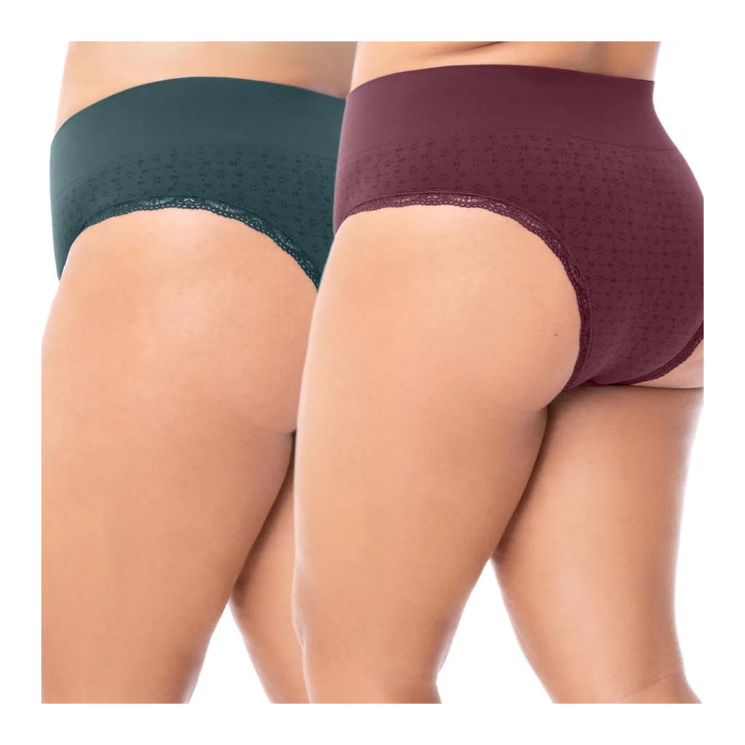 Kit Zee Rucci 2 Calcinhas Zr0203-064 Marsala/VerdeEsmeralda