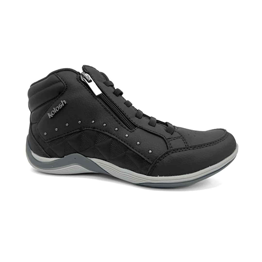 Kolosh Tenis Feminino Casual Cano Medio C3671 Preto Kolosh Tenis Feminino Casual Cano Medio C3671 Preto