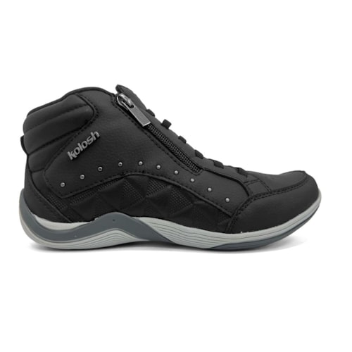 Detalhe - Kolosh Tenis Feminino Casual Cano Medio C3671 Preto