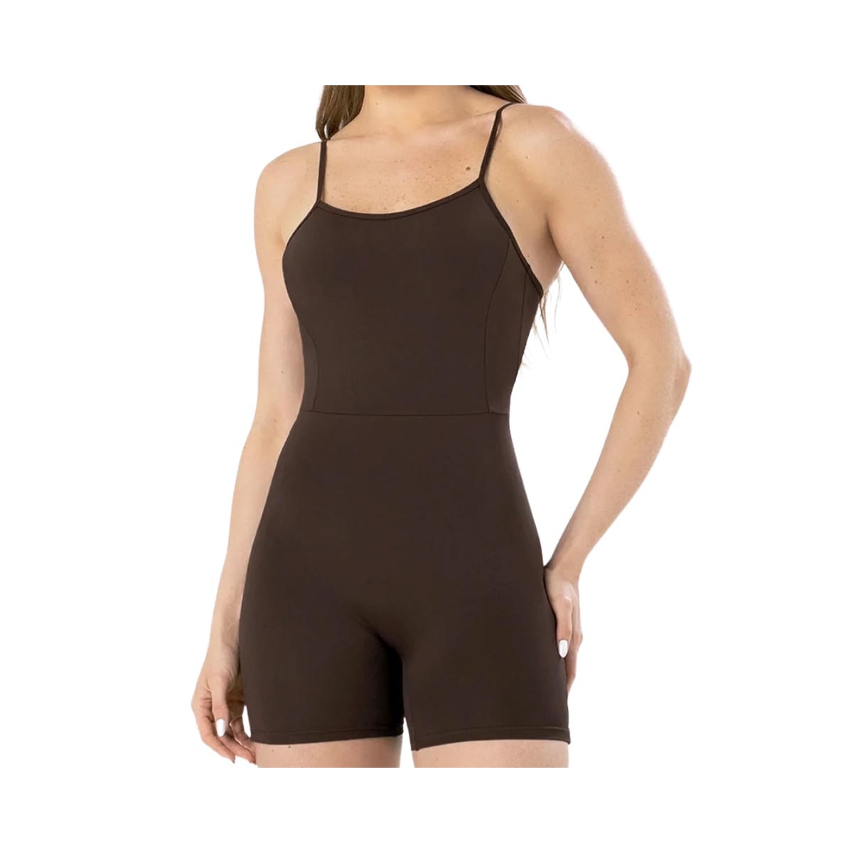 Macaquinho Selene Fitness Com Bojo 24705 Cafe